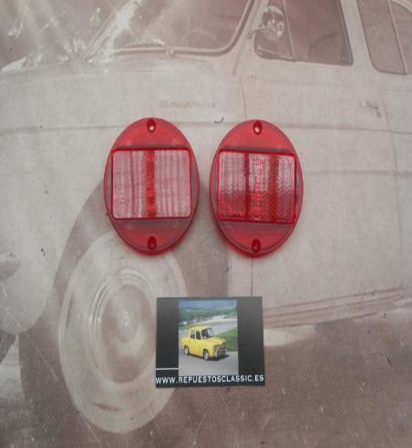 PI388 P2 JUEGO CATADIOPTRICOS REDONDOS ROJOS CAMION AUTOBUS CARAVANA REMOLQUE TRACTOR DIAM. 77mm