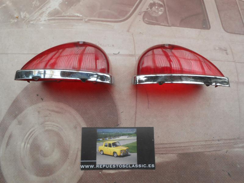 66P8  JUEGO TULIPAS ROJAS FORMA CUÑA PILOTO UNIVERSAL CAMION CLASICO , AUTOCAR , REMOLQUE , CARAVANA , MEDIDA 95x63mm