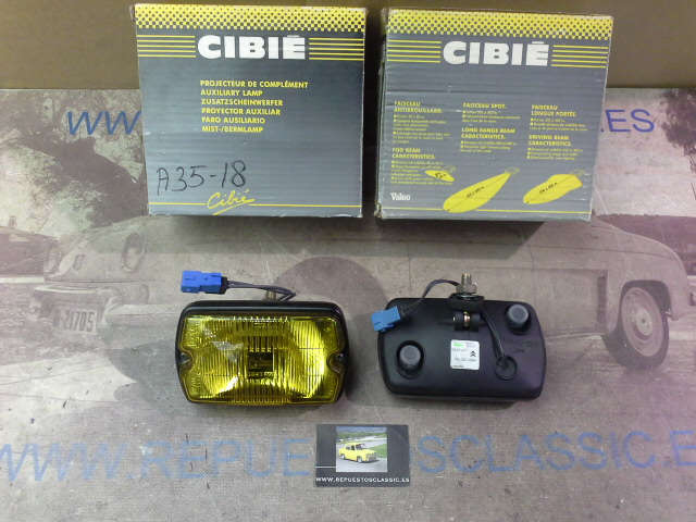 A35-18P8 JUEGO FAROS AMARILLOS ANTINIEBLA CIBIE AIRPORT 35 CITROEN ZX , RENAULT , PEUGEOT Y OTROS REF. VALEO 084549