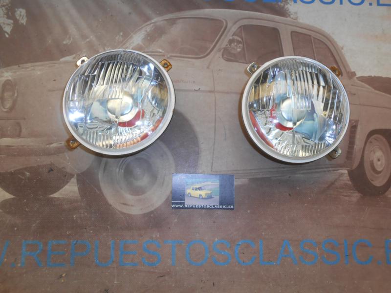 PI408P2 JUEGO OPTICAS FAROS REDONDOS KINBY TRACTOR EBRO MF160 , MASSEY FERGUSON FOCO EUROPEO 138mm
