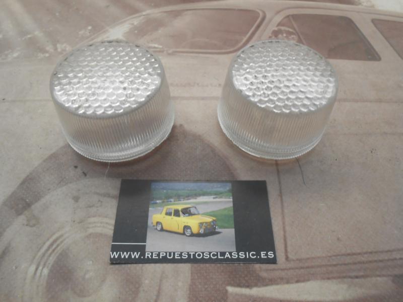 PI445P2 JUEGO TULIPAS PILOTOS REDONDOS BLANCOS CAMION TRACTOR REMOLQUE CARAVANA MEDIDA 61x45mm ROSCA EXTERIOR