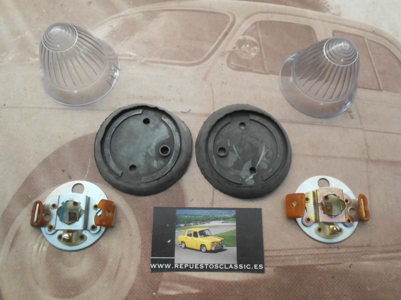PI454P2 JUEGO TULIPAS Y PORTALAMPARAS PILOTOS REDONDOS BLANCOS LUZ POSICION MERCEDES Y OTROS MODELOS MEDIDA 72x61mm