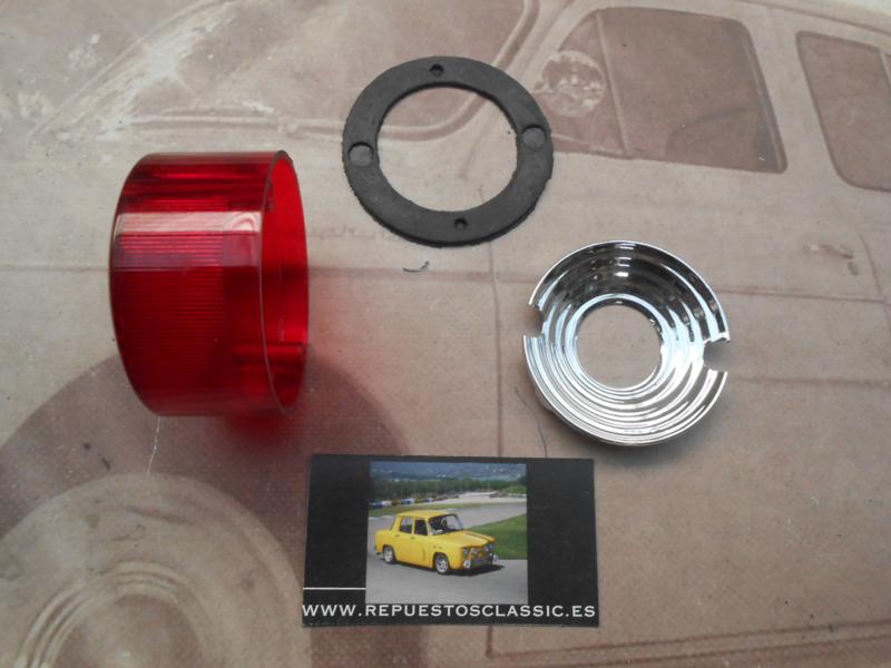 PI458P2 TULIPA CON REFLECTANTE PILOTO REDONDO ROJO CAMION REMOLQUE TRACTOR AUTOBUS MEDIDA 68x41mm