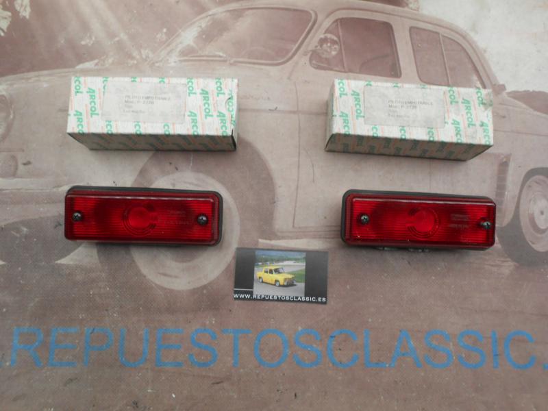 Pi512P2 JUEGO PILOTOS ROJOS EMPOTRABLES LUZ ESTRIBO AUTOBUS CAMION ARCOL P277 MEDIDA 135x50mm