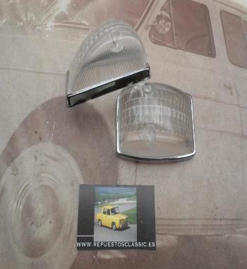 Pi527P2 JUEGO TULIPAS FORMA CUÑA PILOTO SEÑALIZACION COLOR BLANCO CAMION AUTOBUS CLASICO YORKA 1420960013 MEDIDA 95x63x40mm