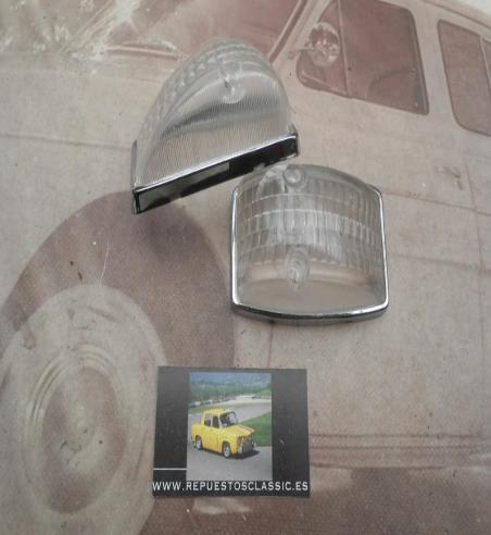 Pi527P2 JUEGO TULIPAS FORMA CUÑA PILOTO SEÑALIZACION COLOR BLANCO CAMION AUTOBUS CLASICO YORKA 1420960013 MEDIDA 95x63x40mm