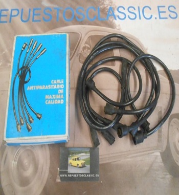 CB07 JUEGO CABLES BUJIAS ANTIPARASITARIOS SEAT 124, 131, 132 MOTORES 1.6, 1.8