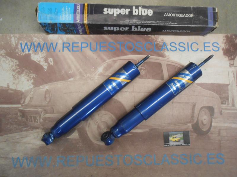 AM106 JUEGO AMORTIGUADORES TRASEROS SEAT 132 , 131 , 124 , 1430 , 124 SPORT , ARMSTRONG SUPER BLUE N64 - 321 REFORZADOS DOBLE EF
