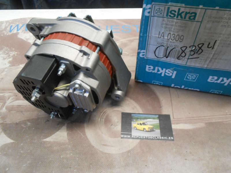 IA0309 ALTERNADOR ISKRA OPEL CORSA A , KADETT , ASCONA , VECTRA , REKORD , MANTA ( 14v - 55A ) REF. 11201928 - AAK3130