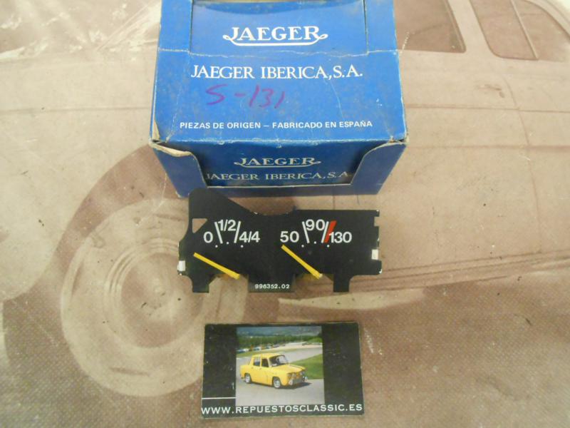 CK164 CONJUNTO RELOJ TEMPERATURA MOTOR Y NIVEL COMBUSTIBLE SEAT 131 AGUJA AMARILLA , JAEGER 8086 - 996352.02
