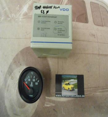 CK316 RELOJ UNIVERSAL REDONDO INDICADOR TEMPERATURA AGUA VDO 310030002 , 12v DIAMETRO 52mm