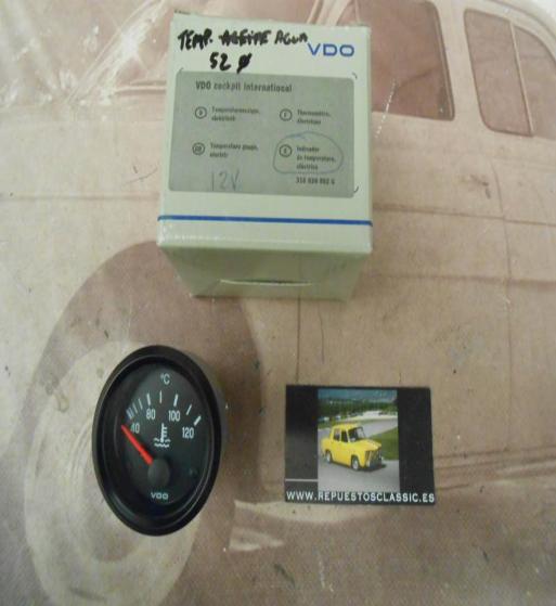 CK316 RELOJ UNIVERSAL REDONDO INDICADOR TEMPERATURA AGUA VDO 310030002 , 12v DIAMETRO 52mm