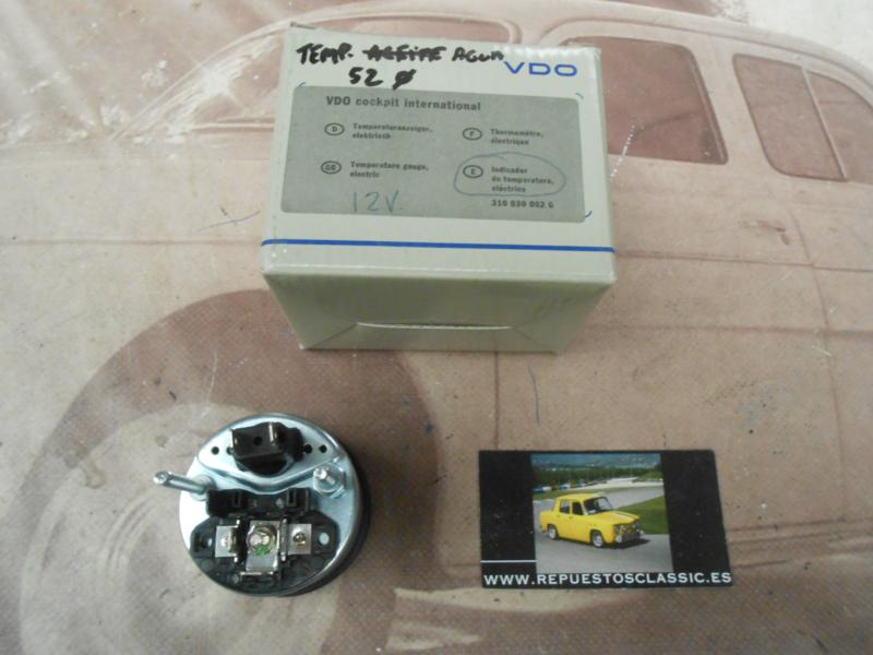 CK316 RELOJ UNIVERSAL REDONDO INDICADOR TEMPERATURA AGUA VDO 310030002 , 12v DIAMETRO 52mm
