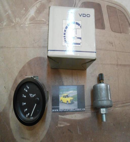 CK326 CONJUNTO INDICADOR PRESION ACEITE 24v , VDO 350471/002/066 , RELOJ REDONDO 52mm Y BULBO
