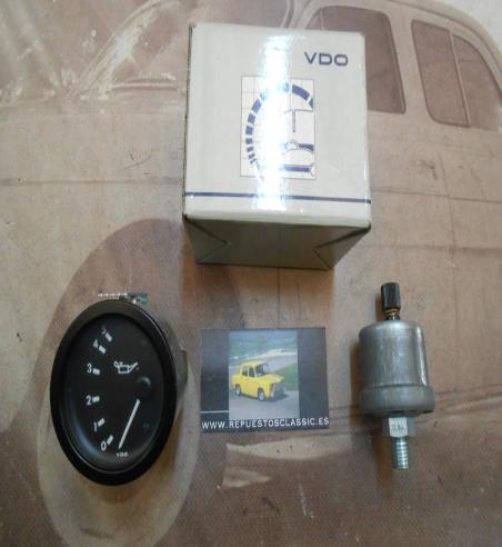 CK326 CONJUNTO INDICADOR PRESION ACEITE 24v , VDO 350471/002/066 , RELOJ REDONDO 52mm Y BULBO