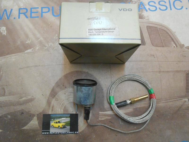 CK327 RELOJ TEMPERATURA AGUA CON SONDA 120 ºC , VDO 180035004 ( DIAMETRO 52mm CABLE 3m )
