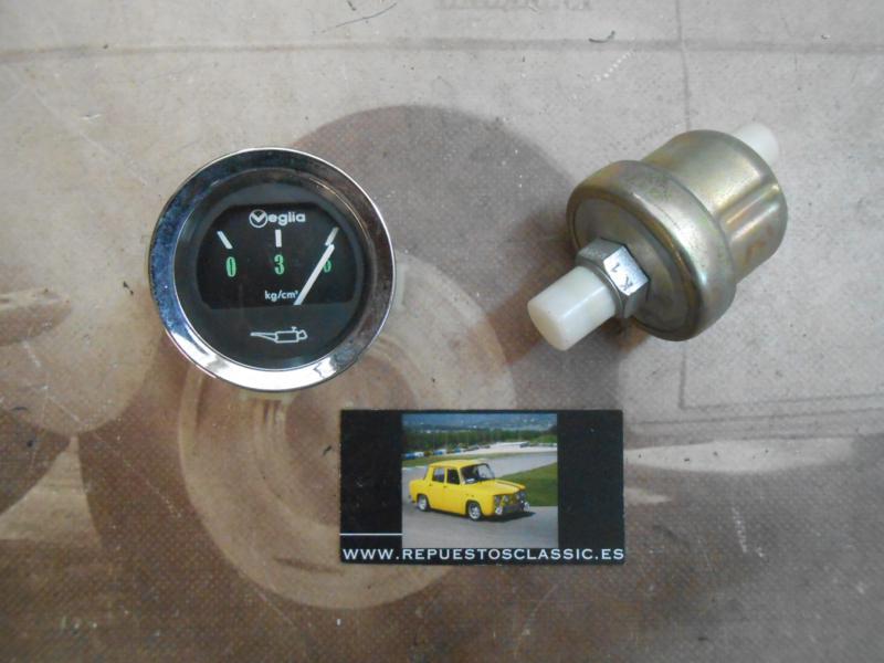 CK352 CONJUNTO RELOJ REDONDO PRESION ACEITE Y BULBO VEGLIA 6 Kg/cm2 , 12V , 52mm