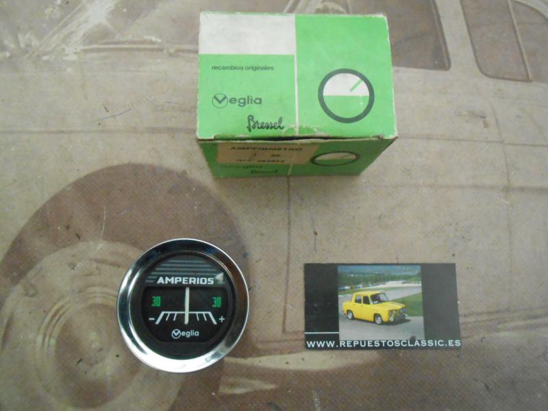 CK369 RELOJ REDONDO AMPERIMETRO VOLTIMETRO ORIGINAL RENAULT 8 TS , VEGLIA 463072 , 52mm