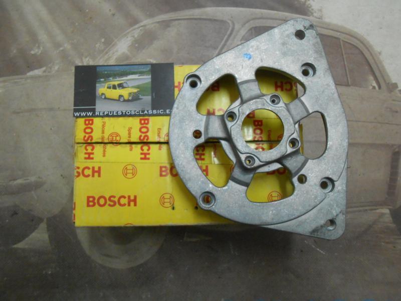 196P2 BOSCH 1125824436 SOPORTE TAPA FRONTAL ALTERNADOR FORD CAPRI, SIERRA, FIESTA MKI, INNOCENTI, RENAULT, AUSTIN