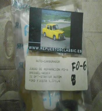 87 FO-6 SUPER KIT REPARACION CARBURADOR WEBER 32 DFT FORD FIESTA 1.3/1.6 STARTER AUTOMATICO