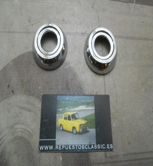 MAN369 JUEGO 2 ROSETONES MANETA ELEVALUNAS SEAT 600, 850, 124, 127, CROMO