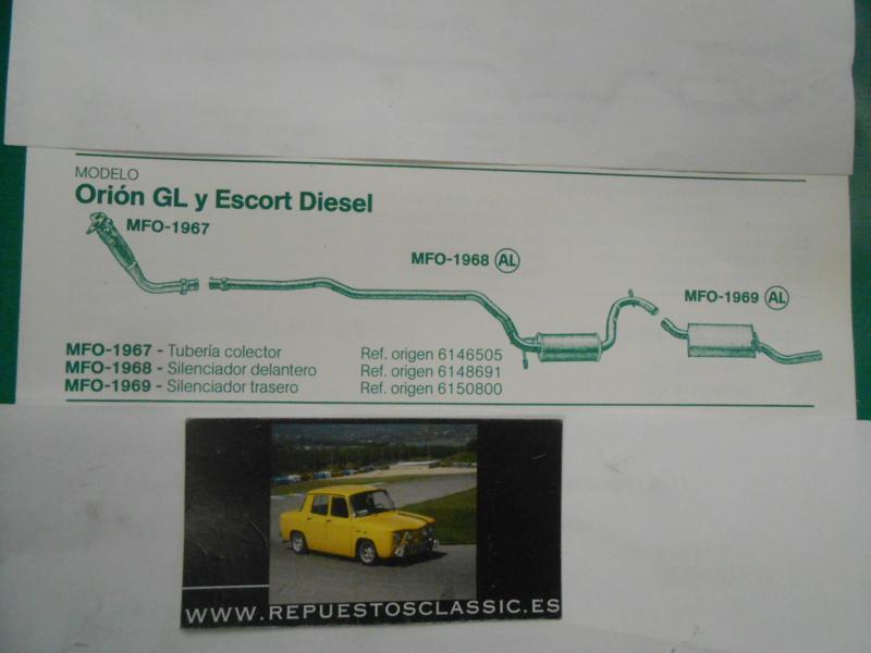 1968 P2 SILENCIOSO INTERMEDIO FORD ORION GL Y ESCORT DIESEL 84->90