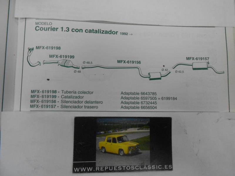 619156 P2 SILENCIOSO INTERMEDIO FORD COURRIER 1.3 92-> CON CATALIZADOR