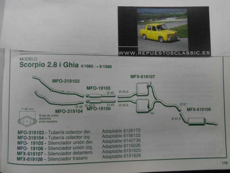 619108 P2 SILENCIOSO TRASERO FORD SCORPIO 2.8i GHIA 85->88