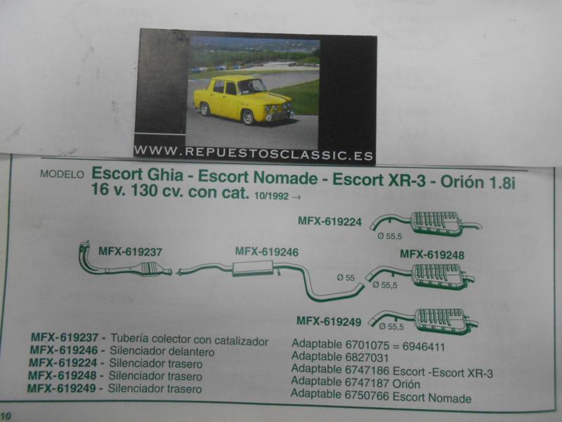 619224 P3 SILENCIOSO TRASERO FORD ESCORT 1.8i 16V , RS 2000 , XR3 92-> CON CATALIZADOR