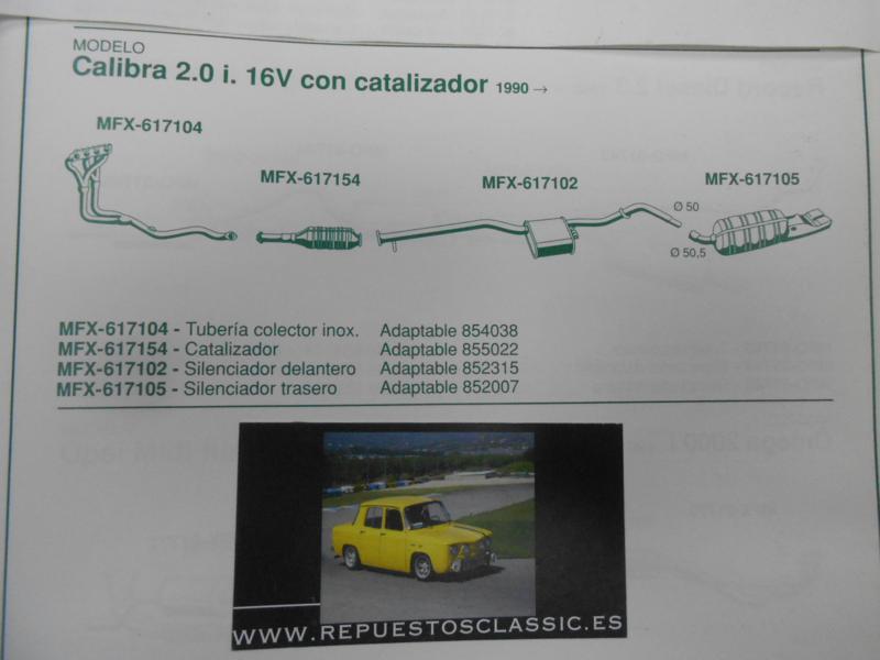 617102 P3 SILENCIOSO INTERMEDIO OPEL CALIBRA 2.0i 16V 90-> CON CATALIZADOR