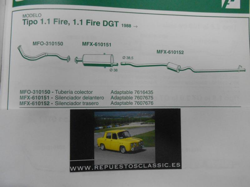 610152 P3 SILENCIOSO TRASERO FIAT TIPO 1.1 FIRE/DGT 88->