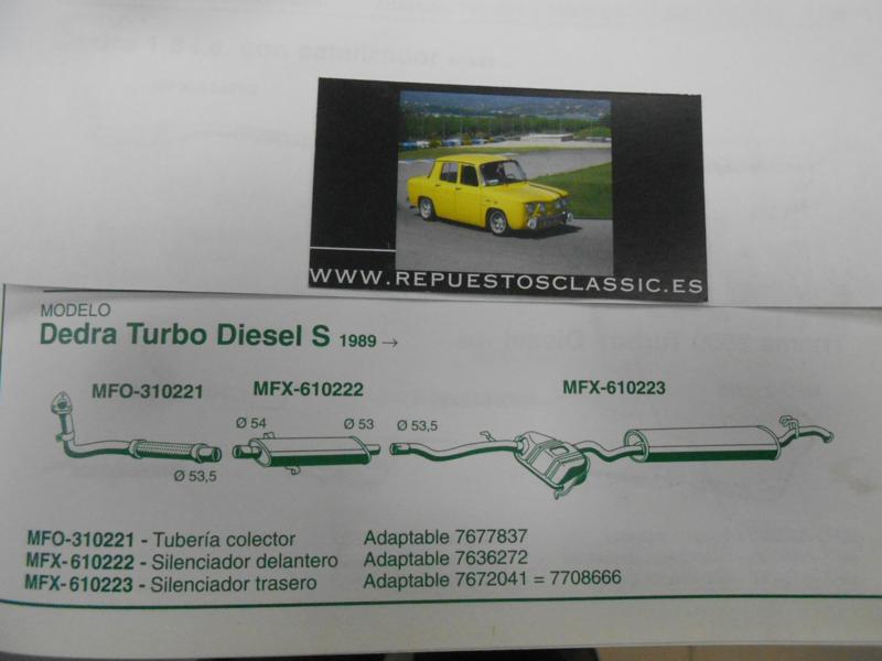 610223 P3 SILENCIOSO TRASERO LANCIA DEDRA 1.9 TDS 89-> , ALFA ROMEO 155 1.9TD 93->