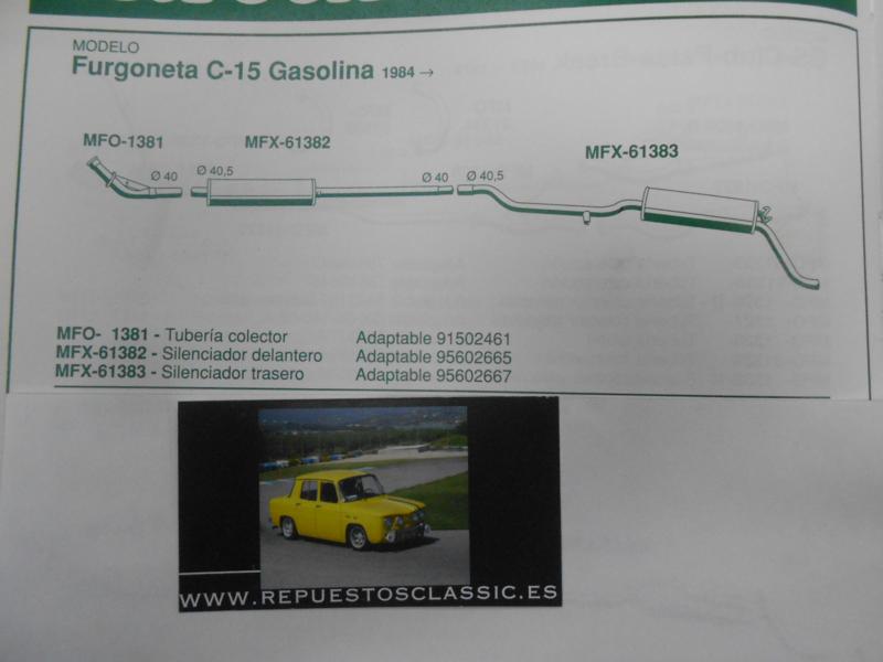 61383 P4 SILENCIOSO TRASERO CITROEN C15 1.0/1.1 84-> GASOLINA