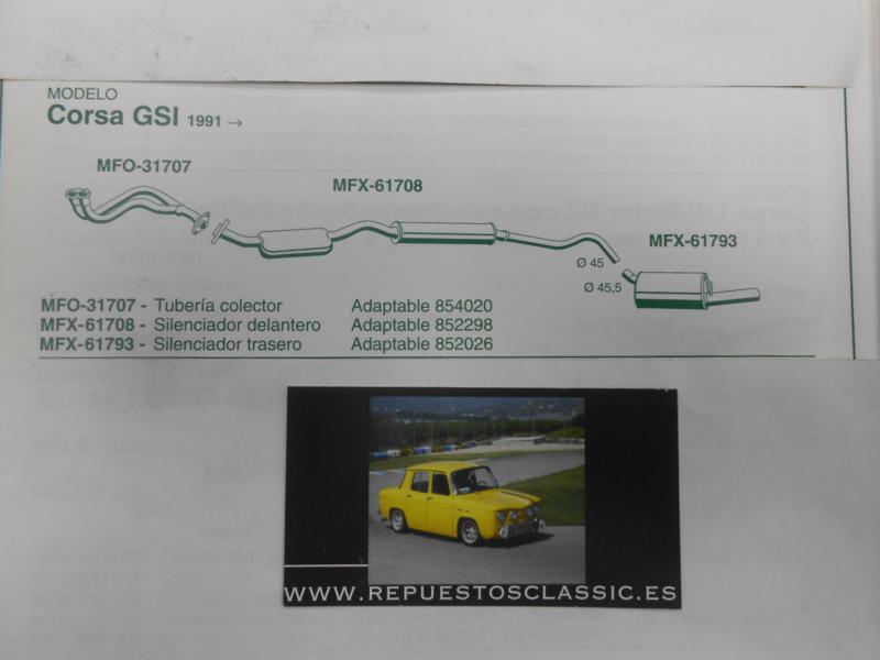 611793 P5 SILENCIOSO TRASERO OPEL CORSA 1.6 GSI 91->