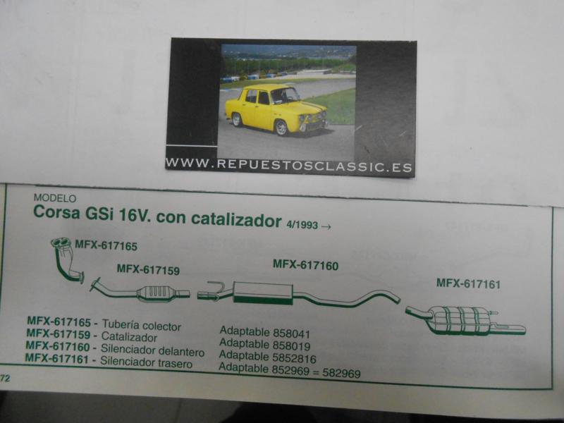 617161 P5 SILENCIOSO TRASERO OPEL CORSA B 1.4/1.6 16V 93-> REF. WALKER 23084