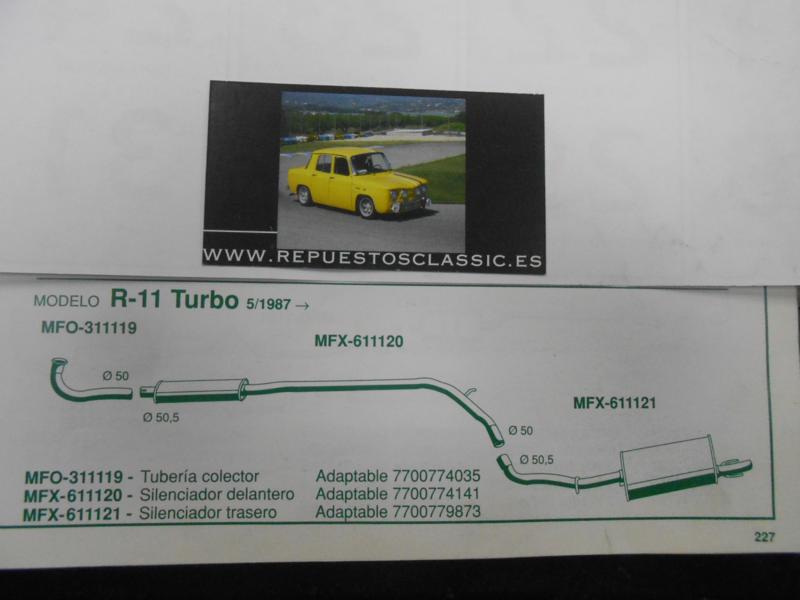 611120 P6 SILENCIOSO INTERMEDIO RENAULT 9 , 11 1.4 TURBO 87-> WALKER 12303