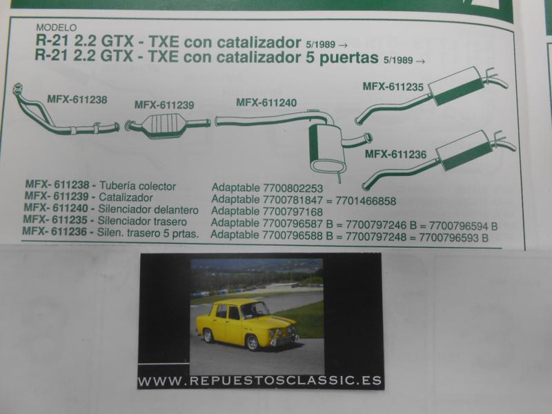611235 P6 SILENCIOSO TRASERO RENAULT 21 1.4/1.7/2.0/2.1D 86-> , WALKER 70445