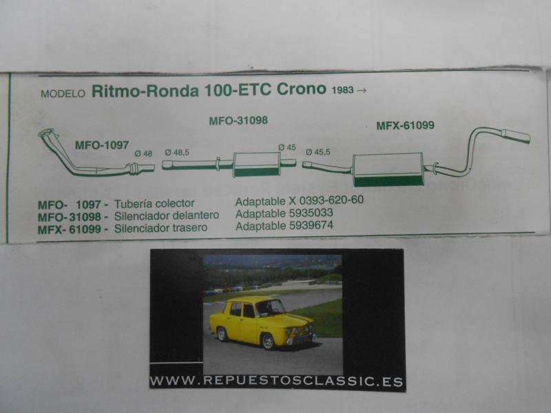 1097 P7 TUBERIA SALIDA COLECTOR ESCAPE SEAT RITMO - RONDA 100 CRONO 83->