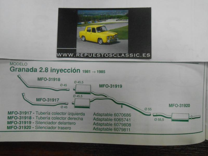 31917 P7 TUBERIA IZQUIERDA SALIDA COLECTOR ESCAPE FORD GRANADA 2.8i 81->