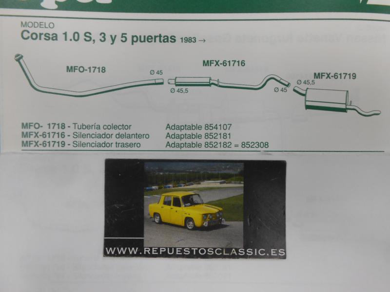 31718 P5 TUBERIA SALIDA COLECTOR DE ESCAPE OPEL CORSA A 1.0