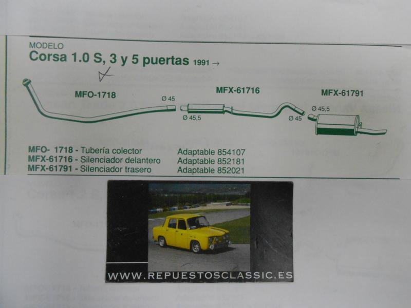 61791 P5 SILENCIOSO TRASERO OPEL CORSA A 1.0, 1.2, 1.4 , 3 Y 5 PUERTAS
