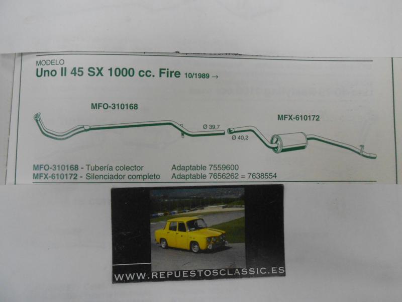610172 P8 SILENCIOSO TRASERO FIAT UNO II 45 SX 1.0, WALKER 70091