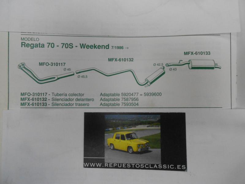 610133 P7 SILENCIOSO TRASERO FIAT REGATA 70 1.3 83->89, WALKER 70724