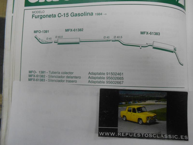 61382 P8 SILENCIOSO INTERMEDIO CITROEN C15 GASOLINA 84-> , WALKER 01222