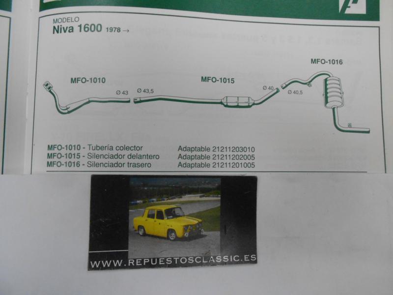 1015 P9 TUBERIA SILENCIOSO INTERMEDIO LADA NIVA 1.6 78->, WALKER 06408