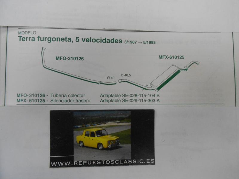 610125 P9 SILENCIOSO TRASERO SEAT TERRA 0.9cc 87-> , WALKER 70536