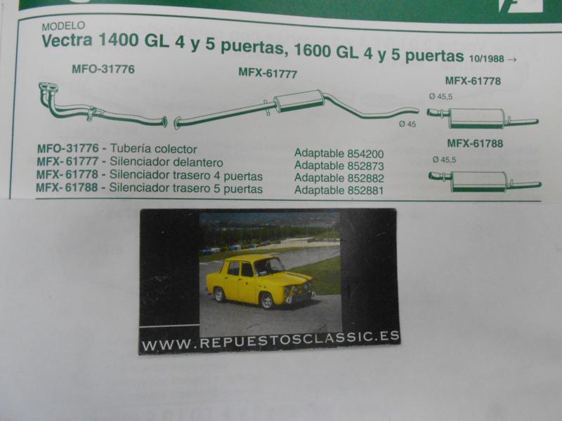 61778 P9 SILENCIOSO TRASERO OPEL VECTRA A 1.4/1.6 4 PUERTAS 88-> , WALKER 70343