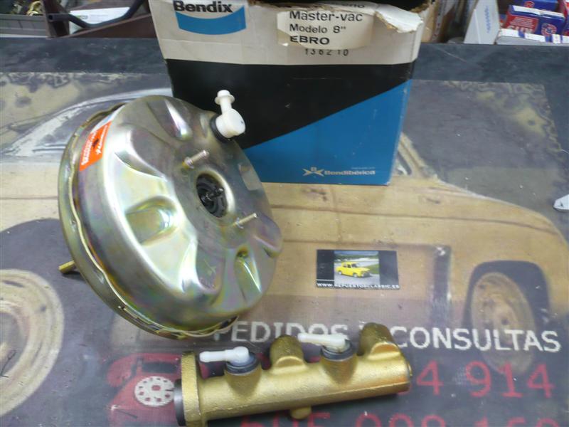 136210 SERVOFRENO 8" BENDIX COMPLETO CON BOMBA EBRO F260, F275. DISTANCIA ENTRE TORNILLO DE LA BOMBA 72 mm
