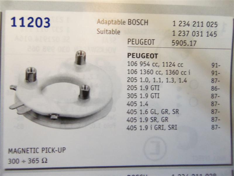 11203 CAPTADOR DE IMPULSOS PEUGEOT 106,205,305,405