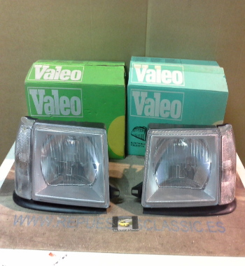 IFi69 JUEGO FAROS H4 LANCIA-AUTOBIANCHI Y10 CON PILOTO INTERMITENTE BLANCO, VALEO 084436/084437